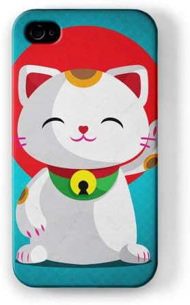 Kawaii Maneki Neko Full Wrap High Quality 3D Printed Case, Snap-On Protective Hard Back Cover for Apple® iPhone 4 / 4s by DevilleArt