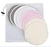 Organic Bamboo Nursing Pads (8 pads) with Laundry Bag - High Milk Absorbency to last Overnight - Wrinkle Free & Leak Proof - Soft, Hypoallergenic, Washable Breast Pads - Reusable
