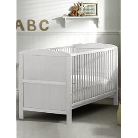 Saplings Kirsty Cot Bed Classic White Finish inc Safety Foam Mattress