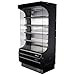 TOM40B 39 Full Size Display Merchandiser with Efficient Refrigeration System Anti-Rust Coating Attractive Glass Sides Back-Guard and Fluorescent Lighting: Black