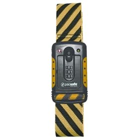 Pacsafe Strapsafe 100 Anti-Theft Tsa Luggage Strap With Indicator, Yellow/Black