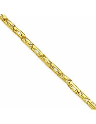 Genuine 14K Yellow Gold 3Mm Cut-Out Barrel Link Fancy Bracelet 7.5 Inches 100% Satisfaction Guaranteed.