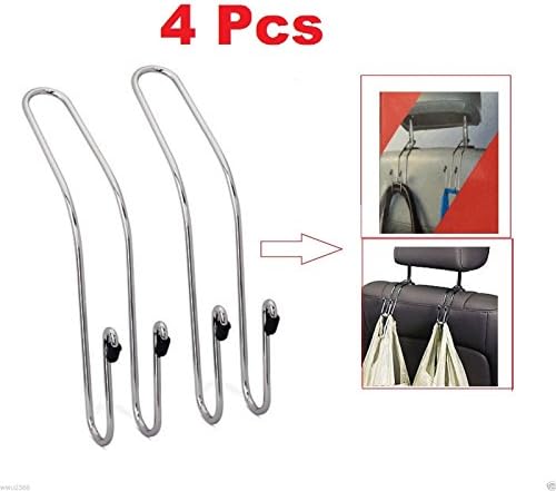 Wennow 4x Auto Headrest Hanger Organizer: Hook&Hang Coat&Grocery Bags on Car Seat Back