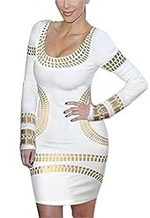 Cutout Cocktail Polyester/Rayon/Spandex Long Sleeves General Print Evening Dress/Wedding Party Dress 