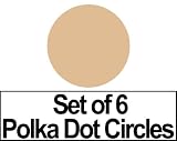 Set of 6 6 Light Brown Circles Polka Dots Vinyl Wall Graphic Decals Stickers Set of 6 - 6