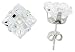 Sterling Silver 7 mm (2.0 Carat Size each) Square Invisible Cut Cubic Zirconia Stud Earrings