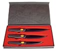 Ceramic Knives - New Three Piece Polished Black Ceramic Knife Boxed Gift Set
