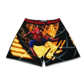 Boy's SPIDER-MAN Boxer Black Shorts w/ Watch. Spiderman Cotton. Size XL Extra Large