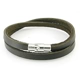 Brown Thin Double Cord Leather Bracelet
