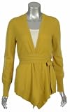 Sutton Studio Womens Cashmere Belted Wrap Sweater Plus