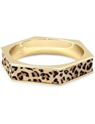 Belle Noel Leopard Suede Hexagon Bangle Bracelet