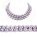 Triple Strand 16-18 Inches 8-9mm Purple Oval Shape Freshwater Cultured Pearl Necklace