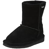 BEARPAW Emma 6.5 Inch Shearling Boot (Little Kid/Big Kid),Black,4 M US Big Kid