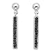 14K White Gold 0.12 ct. Black Diamond Drop Earrings