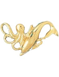 Dazzlers Solid 14k Gold Octopus and Dolphin Slide Charm Pendant Available in three colors from jewelsberry (weights: 12.0 grams only)