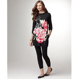 Buy Alfani Top, Three-Quarter Sleeve Floral Knit Tunic by Alfani