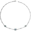 14K White Gold Aquamarine and Diamond Necklace