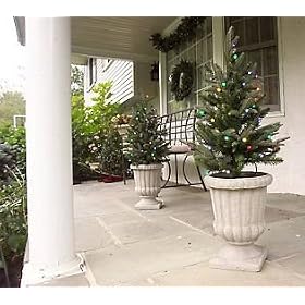 Set of 2 Battery Operated Lighted LED 16 Walkway Trees - Multi Lights by GKI/Bethlehem Lighting