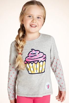 Cotton Rich Crew Neck Cupcake T-Shirt