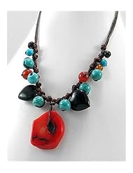 Cotton Waxed Thread Coral Necklace