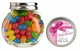 Baby Keepsake: Pink Gift Wrap Baby Shower Design Personalized Glass Candy Jar - Unass (Set of 24)