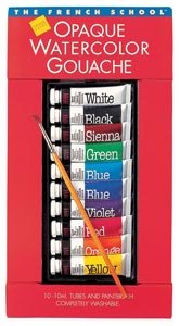 Childrens Toyshop  Toys : French School Watercolor 10 Paint tubes, Brush & Pad