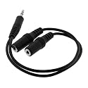 3.5mm Black Stereo Headphone Y Splitter Adapter Cable for Apple iPod touch itouch Player