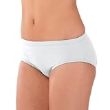 100% Stretch Nylon Low-Rise Cheerleading Brief Trunks, AM, White
