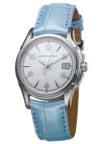 Hamilton H32361595 Jazz Master Lady White Mother-of-Pearl Dial Leather Alligator Women's Watch