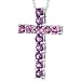 Sterling Silver 1.50 carats total weight Round shape Amethyst and Pink Sapphire Cross Pendant Necklace
