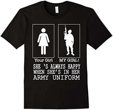 Men's MY GIRL IS IN ARMY UNIFORM Large Black