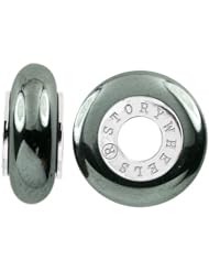 Storywheel® Hematite UFO Bead / Charm in 925 Sterling Silver