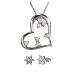 Heart's Desire Diamond Cubic Zirconia Platinum Overlay Sterling Silver Heart Pendant Necklace and Star Flower Stud Set