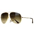 Tedd Haze Pilotenbrille Gold 70's Style mit Brillen Beutel