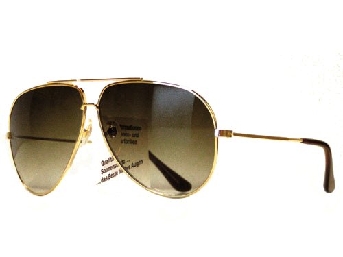 Tedd Haze Pilotenbrille Gold 70's Style mit Brillen Beutel