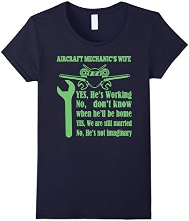 Women's Aircraft Mechanic's Wife TShirt Medium Navy