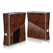Dark Burlwood Design Protector Skin Decal Sticker for Xbox 360 S Game Console Full Body
