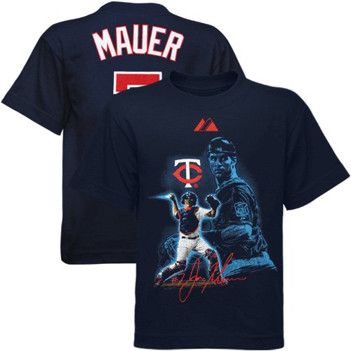 MLB Infant/Toddler Boys' Minnesota Twins Joe Mauer Player Game Name & NumberTee (Navy, 7)