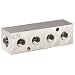 Polyconn PCM10-125-04NP Nickel Plated Aluminum Manifold, 1/4" NPT Female x 1/8" NPT Female, 4 Stations