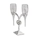 Silver-plated Heart Stand Wedding Glass Toasting Flutes
