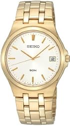 Gold Tone Stainless Steel Dress Silver Tone Dial
