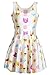 Pink Wind Emoji Cartoon Smiling Face Printed Digital Dress Flare Pleated Dress