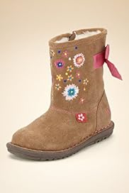 Younger Girls Leather Walkmates Embroidered Boots