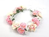 IN.ESTILO【ぴったりな色見つかる花冠】ヘッドドレス 髪飾り ヘアアクセサリー  ウェディング  ダンス衣装 ライブ フェス パーティーなどイベントに