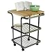Square Baker's Work Cart - Hammered Steel