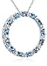 10k White Gold Blue Topaz & Diamond Circle Pendant, 18