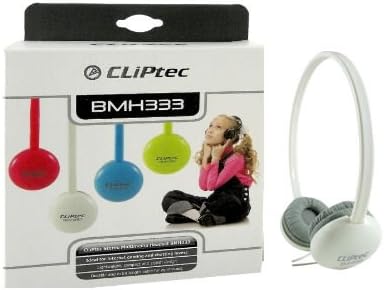 CLiPtec Cute Chat Bright Stereo Multimedia Headphones with Inline Mic for Gaming/Chat/Music - White