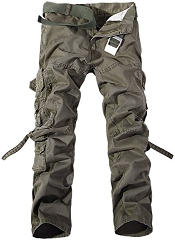 Gaok Men's Casual Military CARGO Camo Combat Work Pants Trousers-tu army-US 34/Tag 36