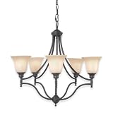 Royce Prescott Five-Light Chandelier Oil Rubbed Bronze with White Alabaster Globes # RC70UPES/5-23