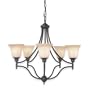 Royce Lighting RC70UPES/5-23 Prescott Five-Light Chandelier Oil Rubbed Bronze with White Alabaster Globes